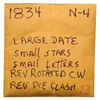 Image 4 : 1834 N-4 R2 Large 8, Small Stars, Medium Letters VF25