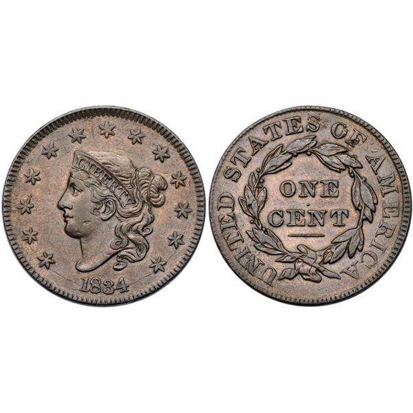 1834 N-6 R3 Large 8, Stars, and Letters VF35