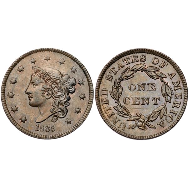 1835 N-7/17 R1 Head of 1836 AU50+