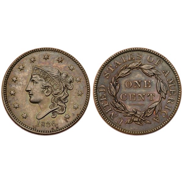 1836 N-7 R4 Gobrecht Head AU50