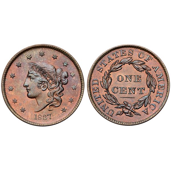1837 N-13 R2 Plain Hair Cord MS64