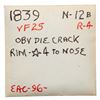 Image 4 : 1839 N-12 R4 Booby Head VF25+