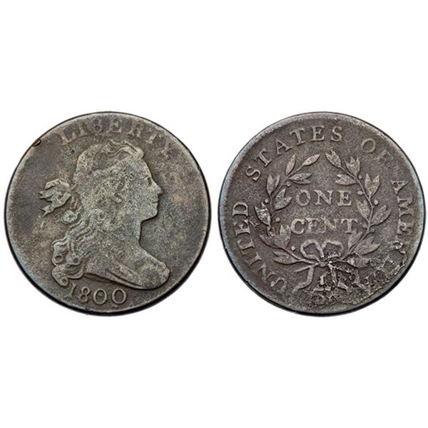 Trio of 1800 Cents grading G5 to VG7