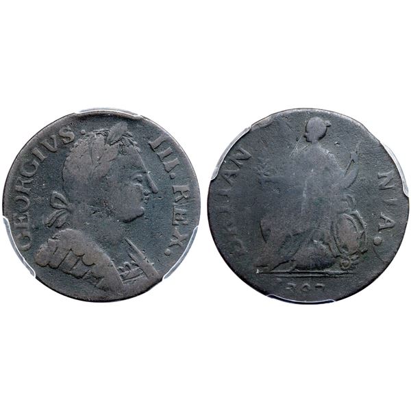 1787 Machin's Mills Vlack 1/2 P PCGS Graded F12