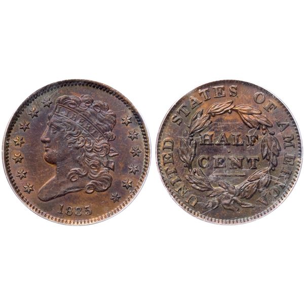 1835 C-2 R1 PCGS Grade AU55