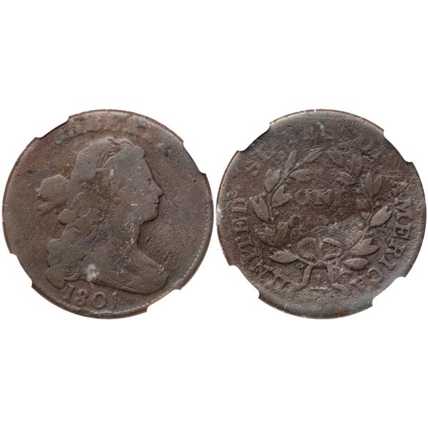 1801 S-219 R2 3 Error Rev. NGC Graded Good Details (Damaged)