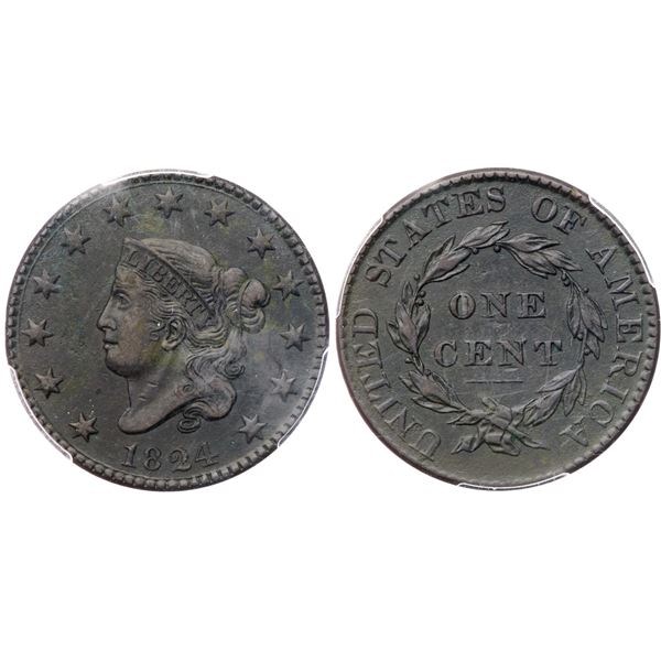 1824 N-3 R3 PCGS Graded AU Detail (Env. Damage)