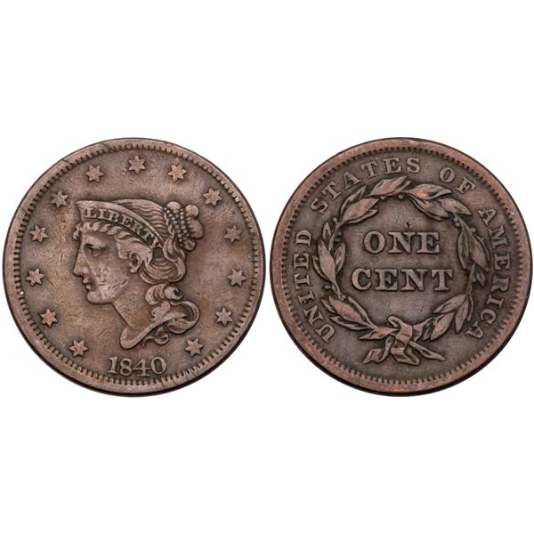 Pair of Braided Hair Cents 1839 & 1840