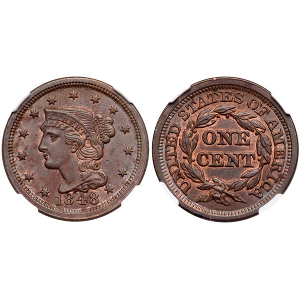1848 N-15 R5 NGC Graded MS62 Brown