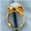 Image 3 : White Jade Solitaire Serenity Ring in 14K Yellow Gold