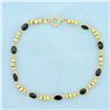 Image 1 : Natural Sapphire Ball Bead Bracelet in 14K Yellow Gold