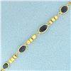 Image 2 : Natural Sapphire Ball Bead Bracelet in 14K Yellow Gold