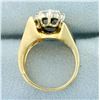 Image 3 : Modern Design Diamond Cluster Ring in 14K Yellow Gold