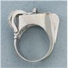 Image 3 : Diamond Abstract Modernist Design Ring In 18k White Gold