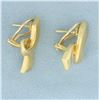 Image 3 : Authentic Tiffany & Co. Paloma Picasso Ribbon Earrings in 18K Yellow Gold