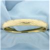 Image 1 : Wave Design Hinged Bangle Bracelet in 14k Yellow Gold