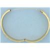 Image 3 : Wave Design Hinged Bangle Bracelet in 14k Yellow Gold