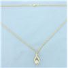 Image 2 : Designer Diamond Solitaire Necklace in 14k Yellow Gold