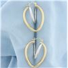 Image 1 : Abstract Heart Hoop Earrings in 14k White and Yellow Gold