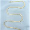 Image 1 : 20 Inch Italian Flat Rope Link Chain Necklace in Solid 14k Yellow Gold
