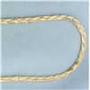 Image 2 : 20 Inch Italian Flat Rope Link Chain Necklace in Solid 14k Yellow Gold
