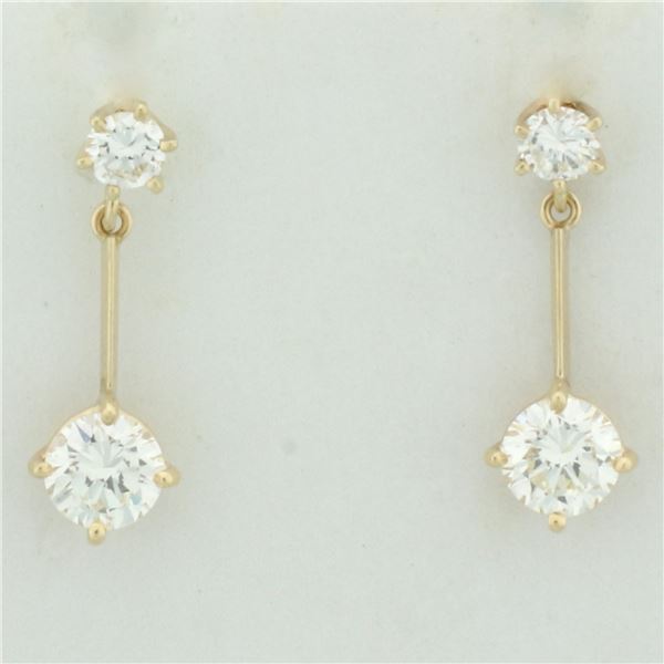 Diamond Dangle Earrings in 14k Yellow Gold