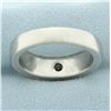Image 4 : Mens Pipe Cut Solitaire Diamond Wedding Ring in Palladium