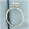 Image 3 : Diamond Halo Engagement Ring in 14k White Gold