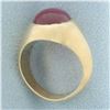Image 3 : Lab Ruby Ring in 10k Yellow Gold