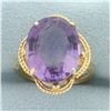 Image 1 : 8ct Fancy Step Cut Amethyst Gemstone Statement Ring in 14k Yellow Gold
