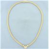 Image 2 : Italian Diamond Solitaire Necklace in 14k Yellow Gold