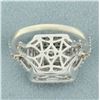 Image 4 : Diamond Halo Invisible Set Ring in 10k White Gold