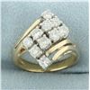 Image 1 : Zigzag Design Diamond Ring in 14k Yellow Gold