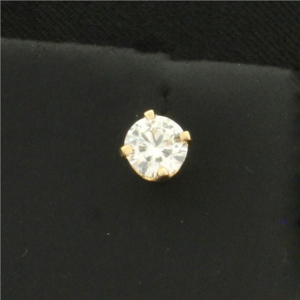 Single Diamond Screw Back Stud Earring in 14k Yellow Gold