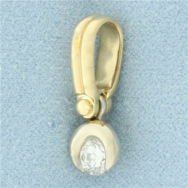 Diamond Swinging Mechanical Pendant in 14k Yellow and White Gold