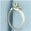 Image 3 : Designer Diamond Solitaire Ring in 14k White Gold