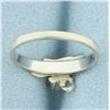 Image 4 : Designer Diamond Solitaire Ring in 14k White Gold