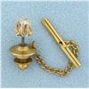 Image 1 : Diamond Buttercup Solitaire Tie Tack Pin in 14k Yellow Gold