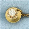 Image 2 : Diamond Buttercup Solitaire Tie Tack Pin in 14k Yellow Gold