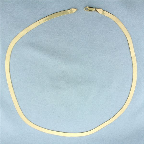 Liquid Gold Herringbone Chain Necklace in 14k Yellow Gold