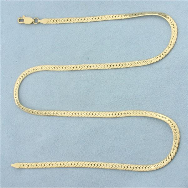 19 Inch Herringbone Link Chain Necklace in 14k Yellow Gold