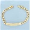Image 1 : Curb Link ID Name Bracelet in 14k Yellow Gold