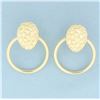 Image 1 : Large Door Knocker Hoop Earrings in 14k Yellow Gold