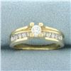 Image 1 : Cathedral Diamond Engagement Ring in 14k Yellow Gold