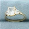 Image 2 : CZ 3-Stone Engagement Ring in 10k Yellow Gold