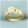 Image 2 : Diamond Solitaire Ring in 14k Yellow Gold