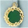 Image 2 : Nature Leaf Jade Charm in 14k Yellow Gold