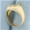Image 3 : Mens R Initial Monogram Signet Ring in 14k Yellow Gold