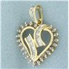 Image 1 : Diamond Heart Pendant in 10k Yellow Gold