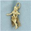 Image 1 : Hula Dancer Charm in 14k Yellow Gold